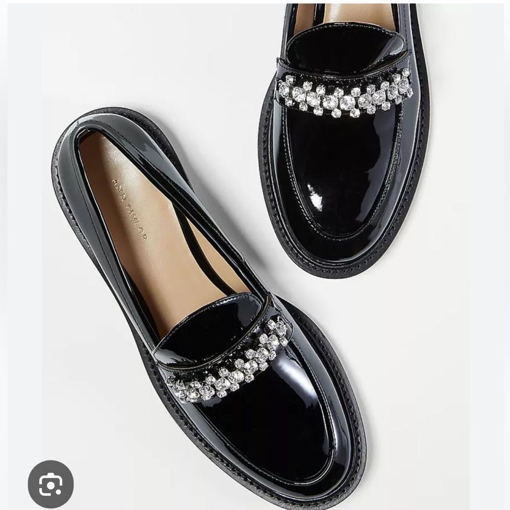 Ann Taylor Missy Embellished Patent Penny Loafer
